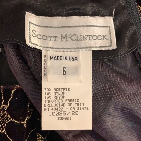 Black Velvet Maxi Dress Prom Scott McClintock Gown - Picture 6 of 6